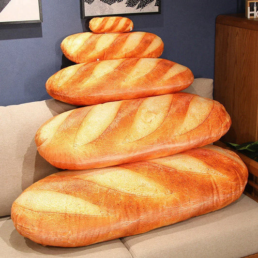 3D Simulation Bread Plush Pillow,Soft Butter Toast Bread Food Pillow Lumbar Back Cushion Stuffed Toy for Home Decor