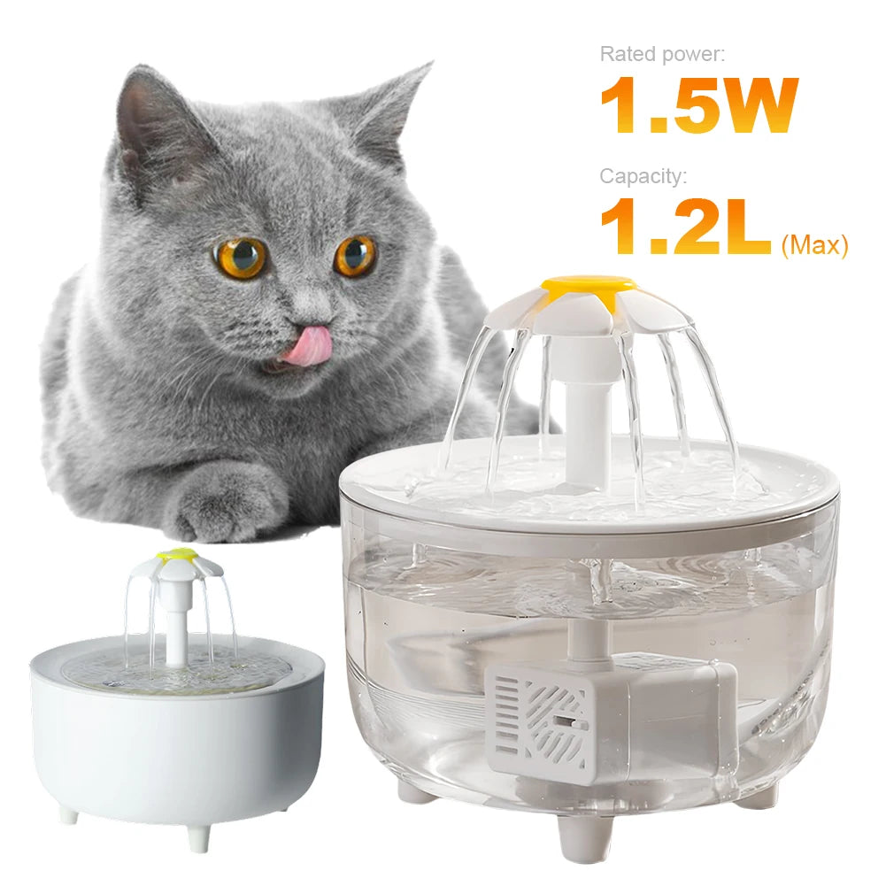 Pet Water Fountain Automatic Cat Drink Bowl Filter 1200ml USB Electric Mute Pet Drinking Dispenser Drinker For Cats Water Filter