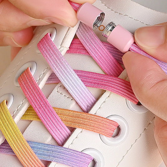 1 par de cordones para zapatos sin cordones, cordones con hebilla colorida, luz de perlas, moda colorida sin corbatas, cordones elásticos, zapatillas para niños y adultos
